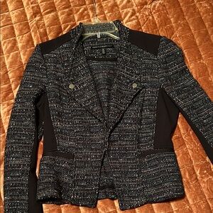 White House Black Market Navy Tweed Jacket